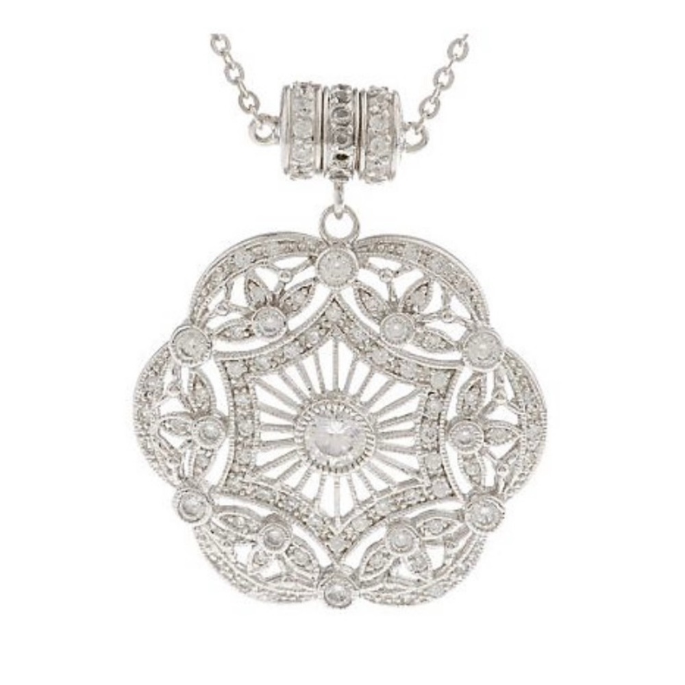 Esposito Diamonique smart snap Sterling necklace - Picture 11 of 15